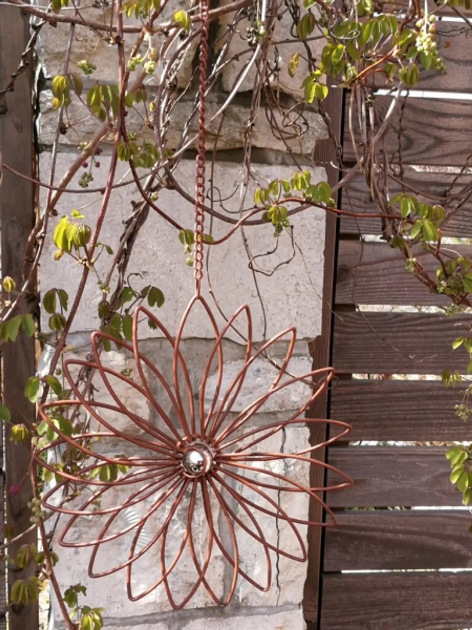 Deko-Hänger Blüte – Edelrostoptik, Ø 20 cm